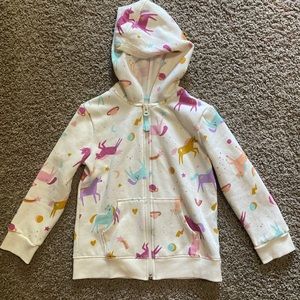 Cat & Jack unicorn zip up sweater girls XS